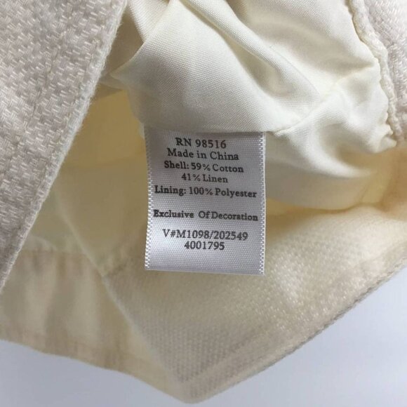 Coldwater Creek Embroidered Beaded Cotton Linen Jacket White 10 - Picture 3 of 5